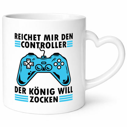 König will zocken | Controller Geschenk Humor Geschenkidee lustiger Spruch Tasse