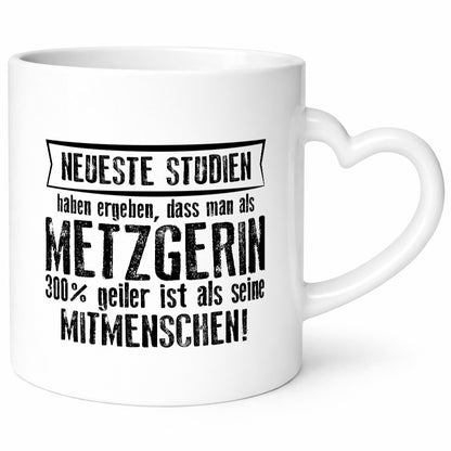 Neuste Studien: Metzgerin | Fleischerin lustig Humor Geschenkidee Geschenk Tasse