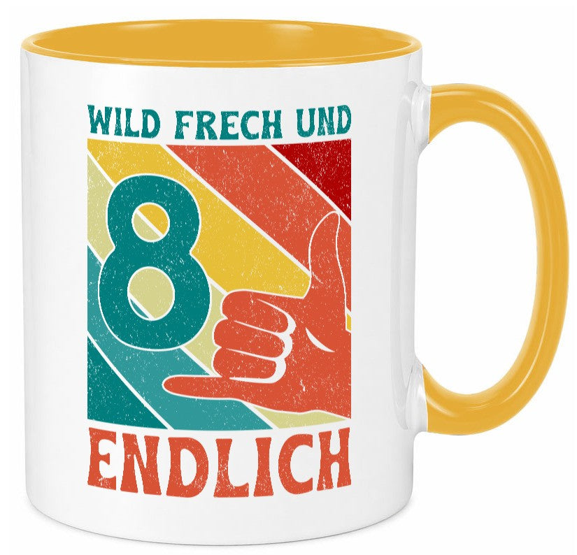 8. Geburtstag | 8 Jahre Wild und Frech Humor Geschenkidee Tasse
