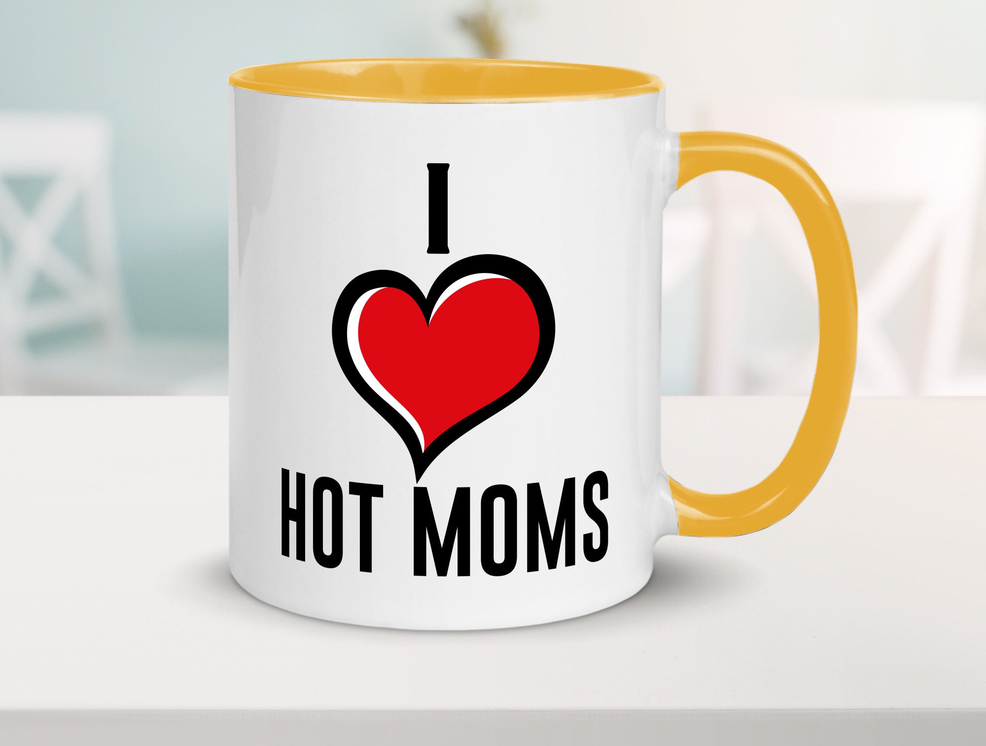 I love hot Moms | Frauen Liebe mamas lustiger Spruch Geschenk Familie