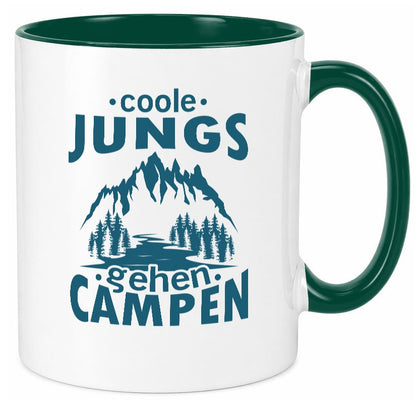 Coole Jungs gehen Campen | Berge See Geschenkidee Humor Tasse