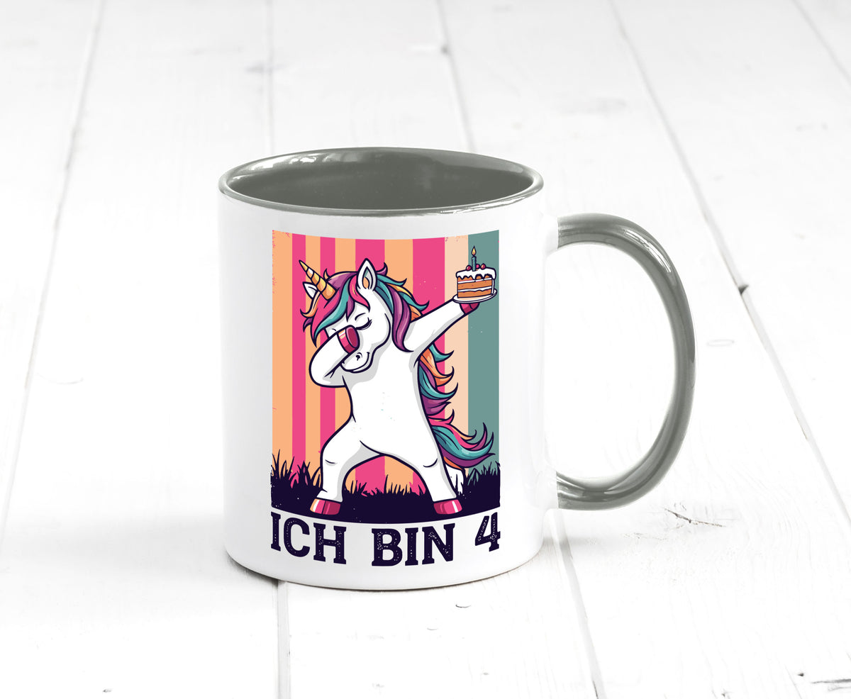 4 Geburtstag | Einhorn Damping Mädchen lustig Geschenkidee Geschenk Tasse