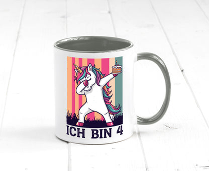 4 Geburtstag | Einhorn Damping Mädchen lustig Geschenkidee Geschenk Tasse