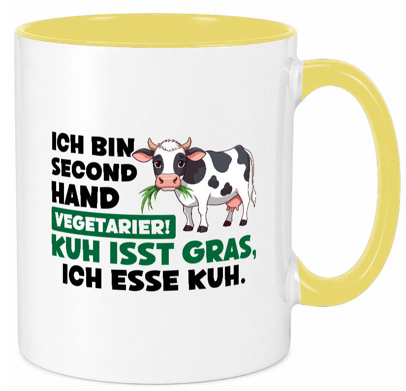 Ich bin secendhand vegetarierer | BBQ Kühe Liebhaber v2 Geschenk Humor Tasse