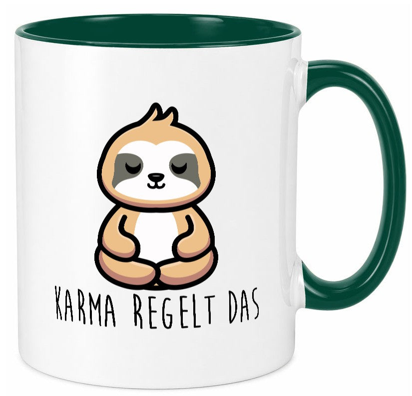 Karma regelt das | Yoga Faultier Meditation Chillen Geschenk Tierliebhaber Tasse