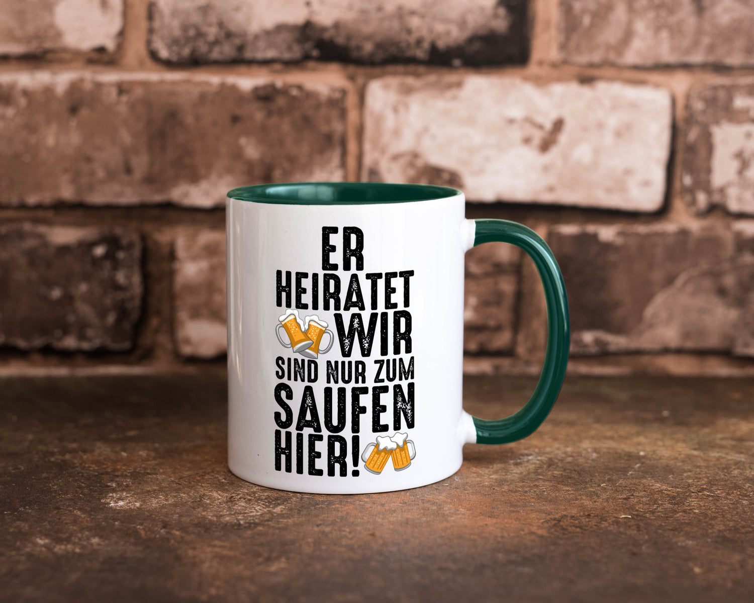 JGA | Er heiratet Junggesellenabschied Polterabend v2 lustiger Spruch Geschenk