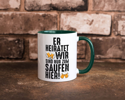 JGA | Er heiratet Junggesellenabschied Polterabend v2 lustiger Spruch Geschenk