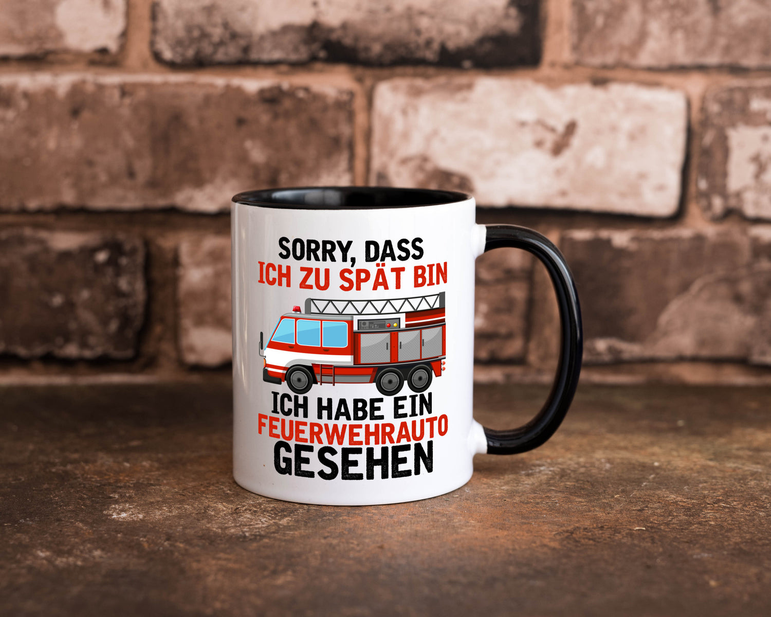 Ich hab ein feuerwehrauto gesehen | lustig Humor Geschenkidee Geschenk Tasse