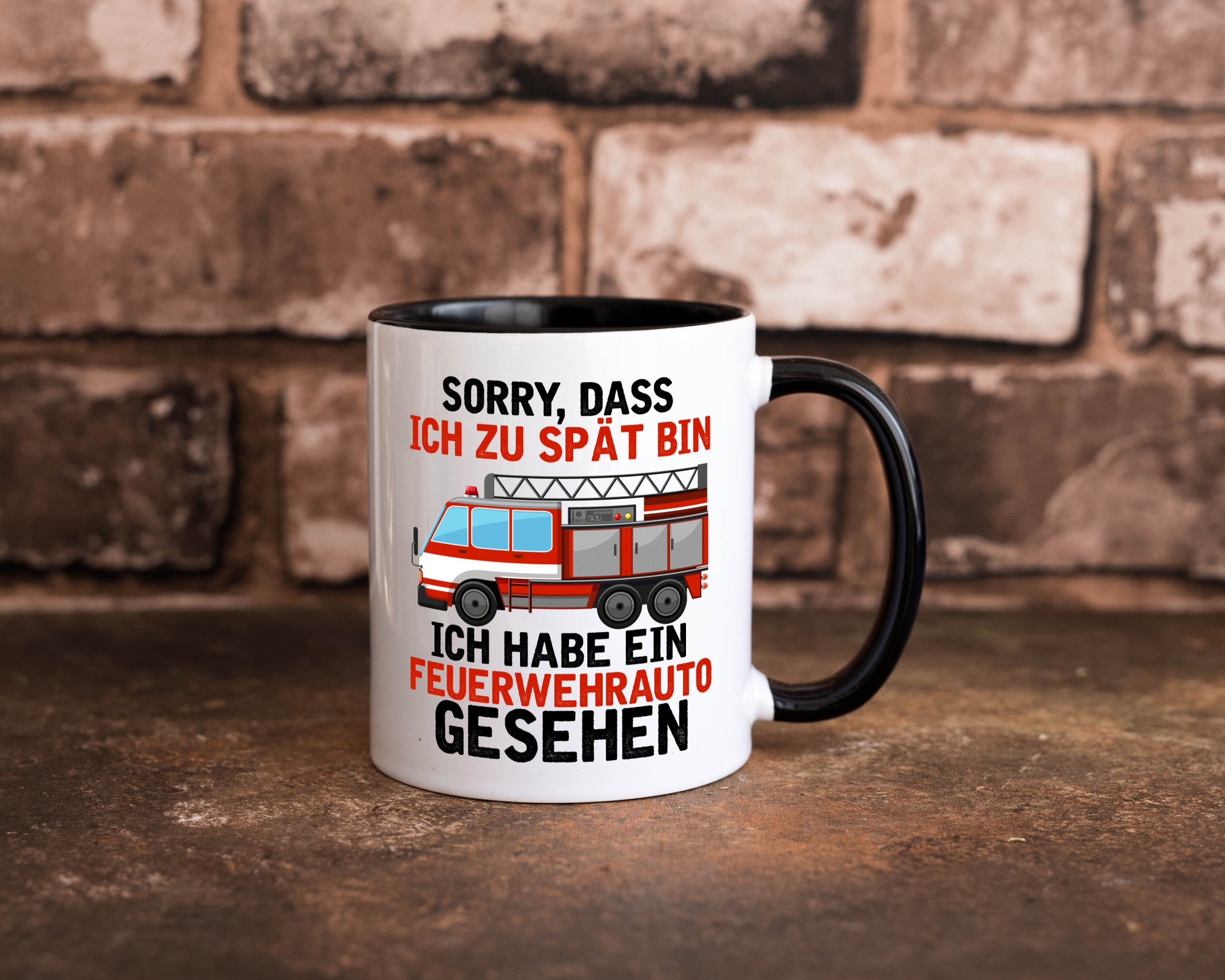 Ich hab ein feuerwehrauto gesehen | lustig Humor Geschenkidee Geschenk Tasse