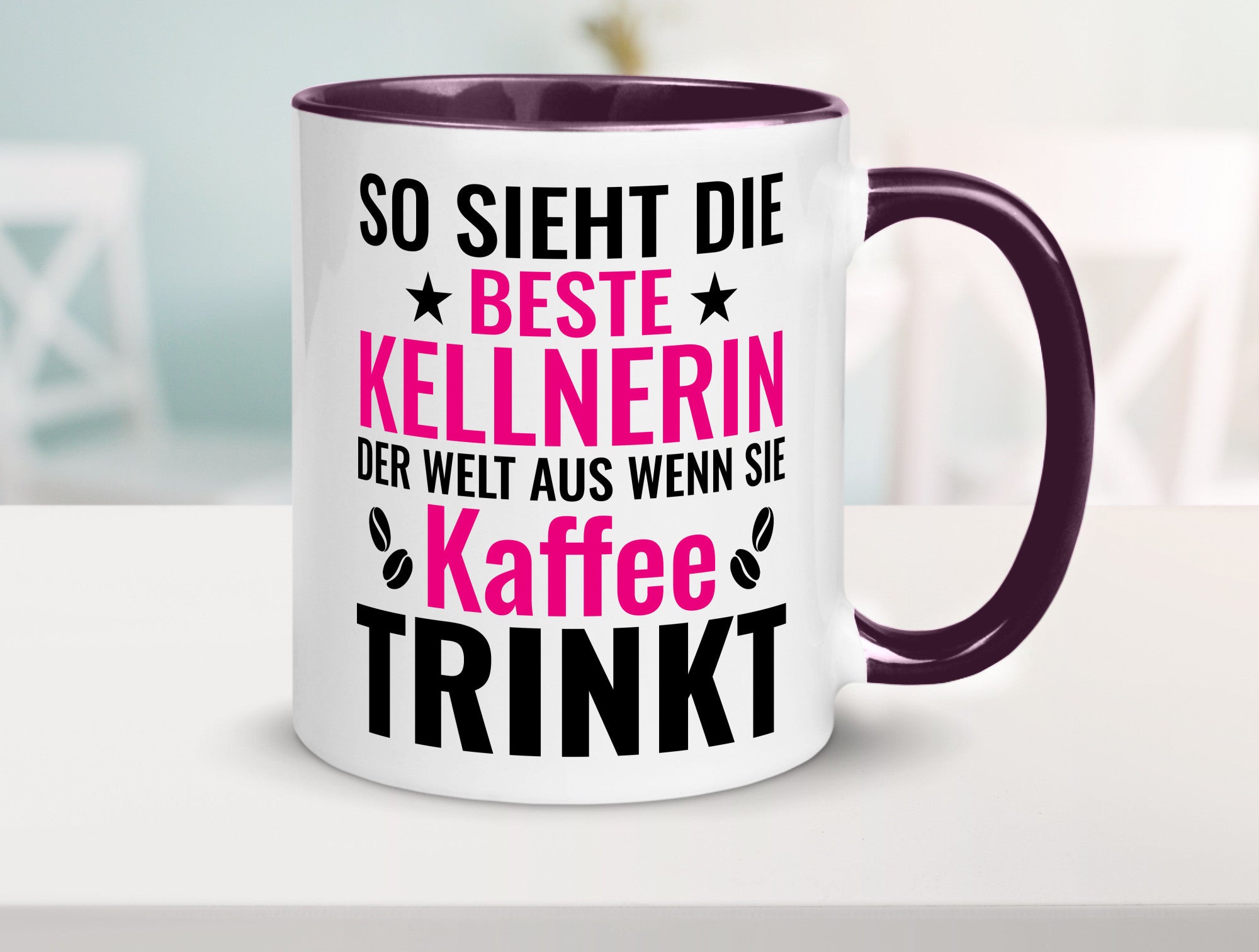 Kaffee trinkt: Kellnerin | Beruf kellnern Bedienung Humor Arbeit Kollegen Büro