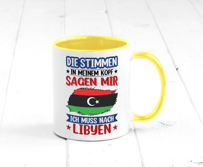 Libyen | Urlaub Stimmen in meinem Kopf Traumland Geschenkidee Humor Tasse