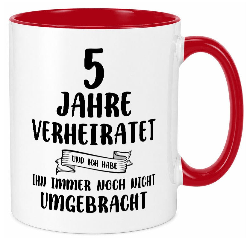 5 Jahre Verheiratet, immer noch am Leben! lustiger Spruch Geschenk Humor Tasse