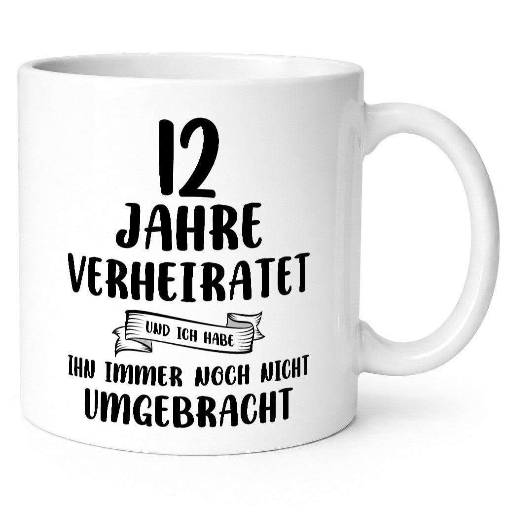 12 Jahre Verheiratet, immer noch am Leben! Geschenkidee Humor Tasse
