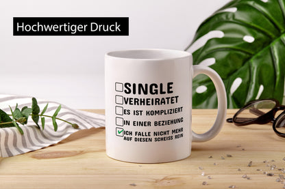 Überzeugter Single | Alleinstehender Tasse Singles Humor Geschenkidee