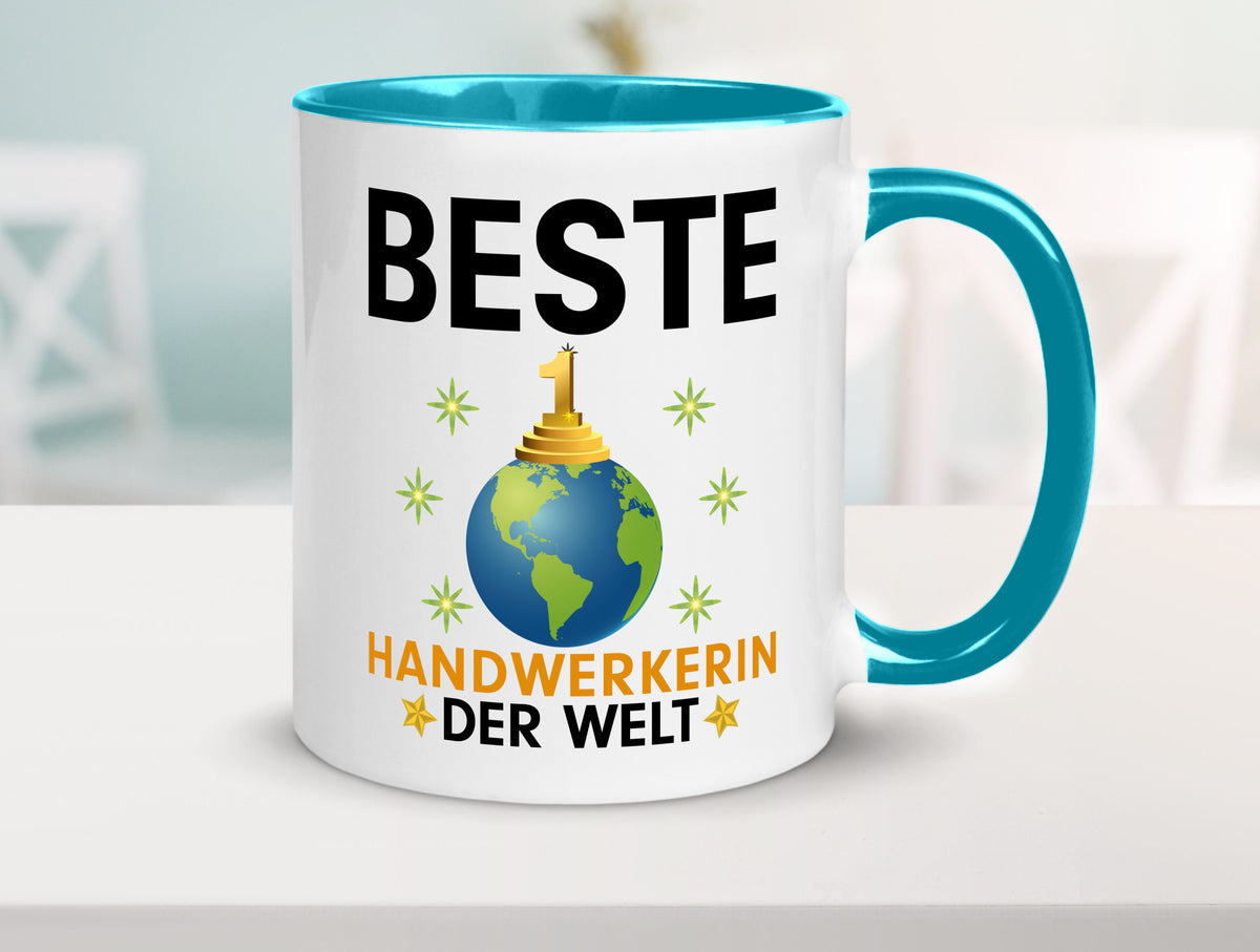Welt Beste Handwerkerin | Handwerkerinnen lustiger Spruch Geschenk Humor Tasse