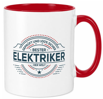 Geprüft und sicher: Elektriker | Elektronik Elektrotechnik lustig Humor Tasse