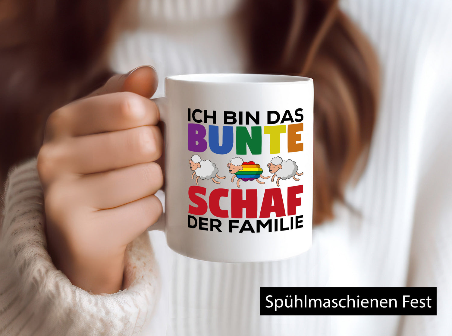 LGBTQ+ Mug | Colourful Sheep Rainbow Humour Gift Idea