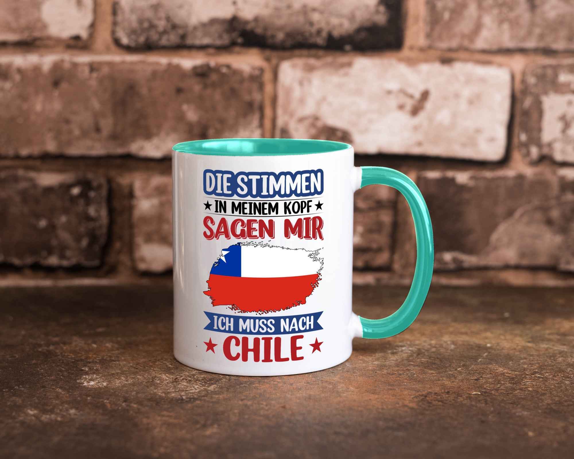 Chile | Urlaub Stimmen in meinem Kopf Traumland Geschenkidee Humor Tasse