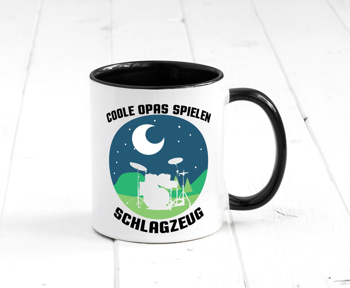 Coole Opas spielen Schlagzeug | Mond lustig Familie Geschenkidee Geschenk Tasse