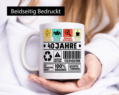 40. Geburtstag | 40 Jahre Humor Limited Edition Geschenkidee Tasse