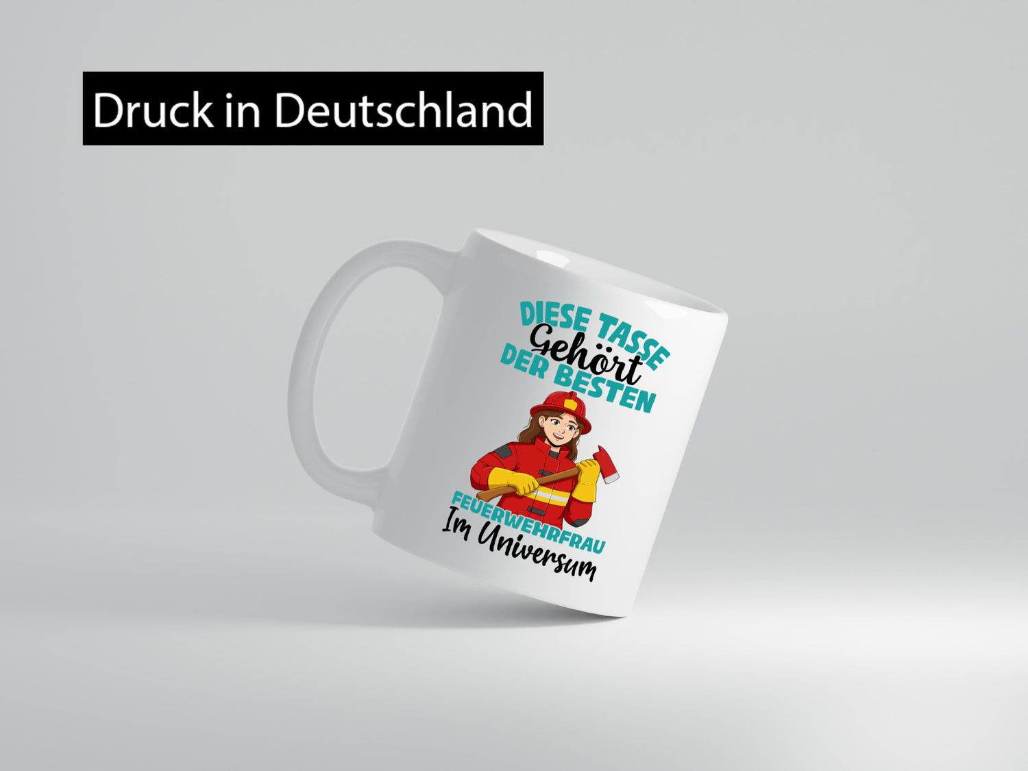 Im Universum: Feuerwehrfrau | Feuerwehr lustig Humor Geschenkidee Geschenk Tasse