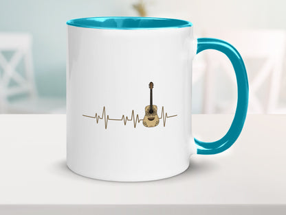 Gitarre Herzschlag | Motiv Musiker Rock Musik lustig Humor Geschenkidee