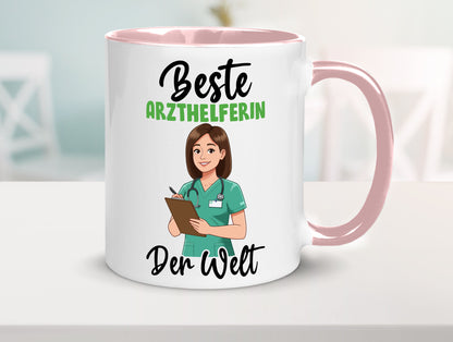 Beste Arzthelferin | Fachangestellte Medizin v2 Geschenkidee Humor Tasse
