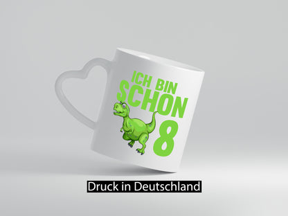 8. Geburtstag | 8 Jahre Dino Dinosaurier Geschenkidee Humor Tasse