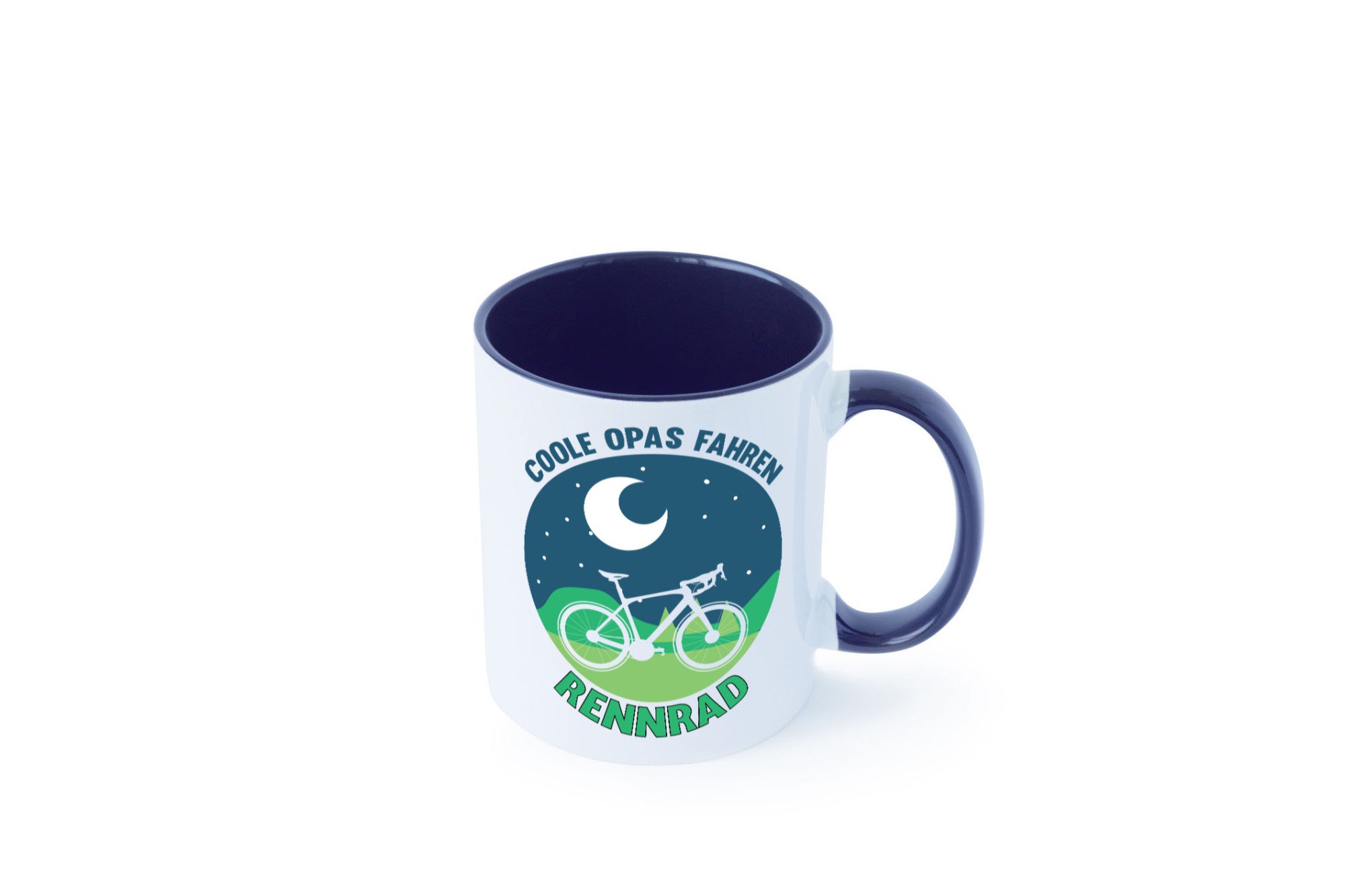 Coole Opas fahren Rennrad | Mond Landschaft Geschenk Familie Geschenkidee