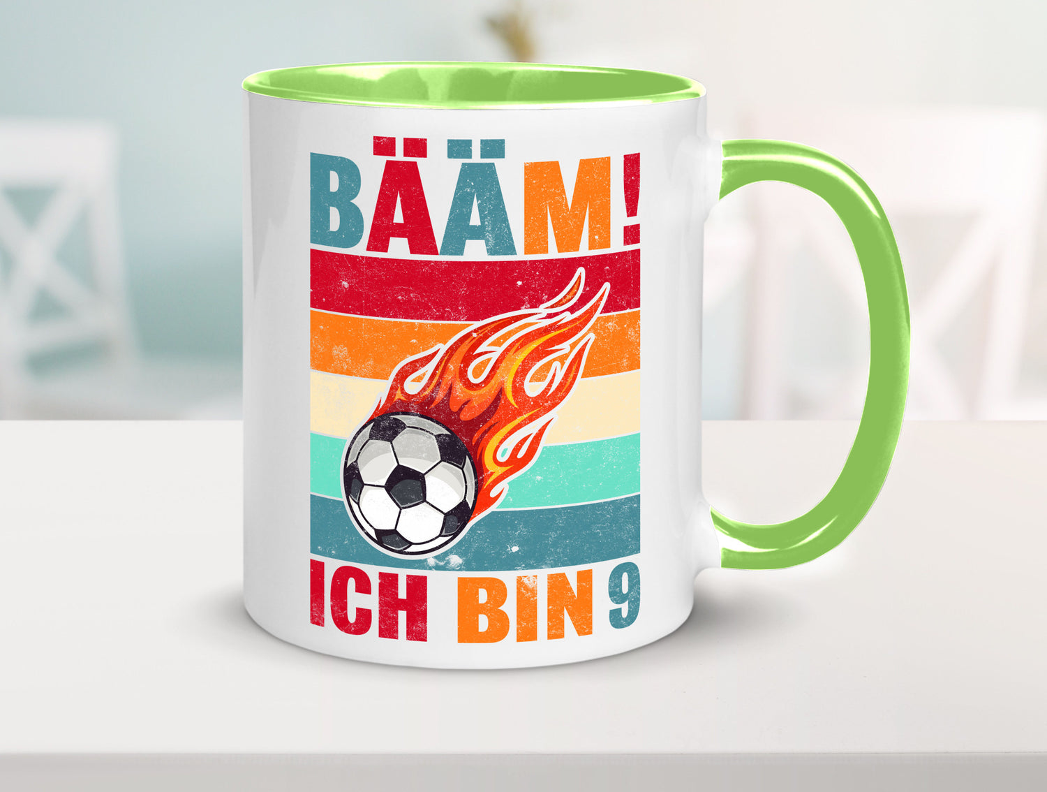 9. Geburtstag | Bääm ich bin 9 Fußball Geschenkidee Humor Tasse