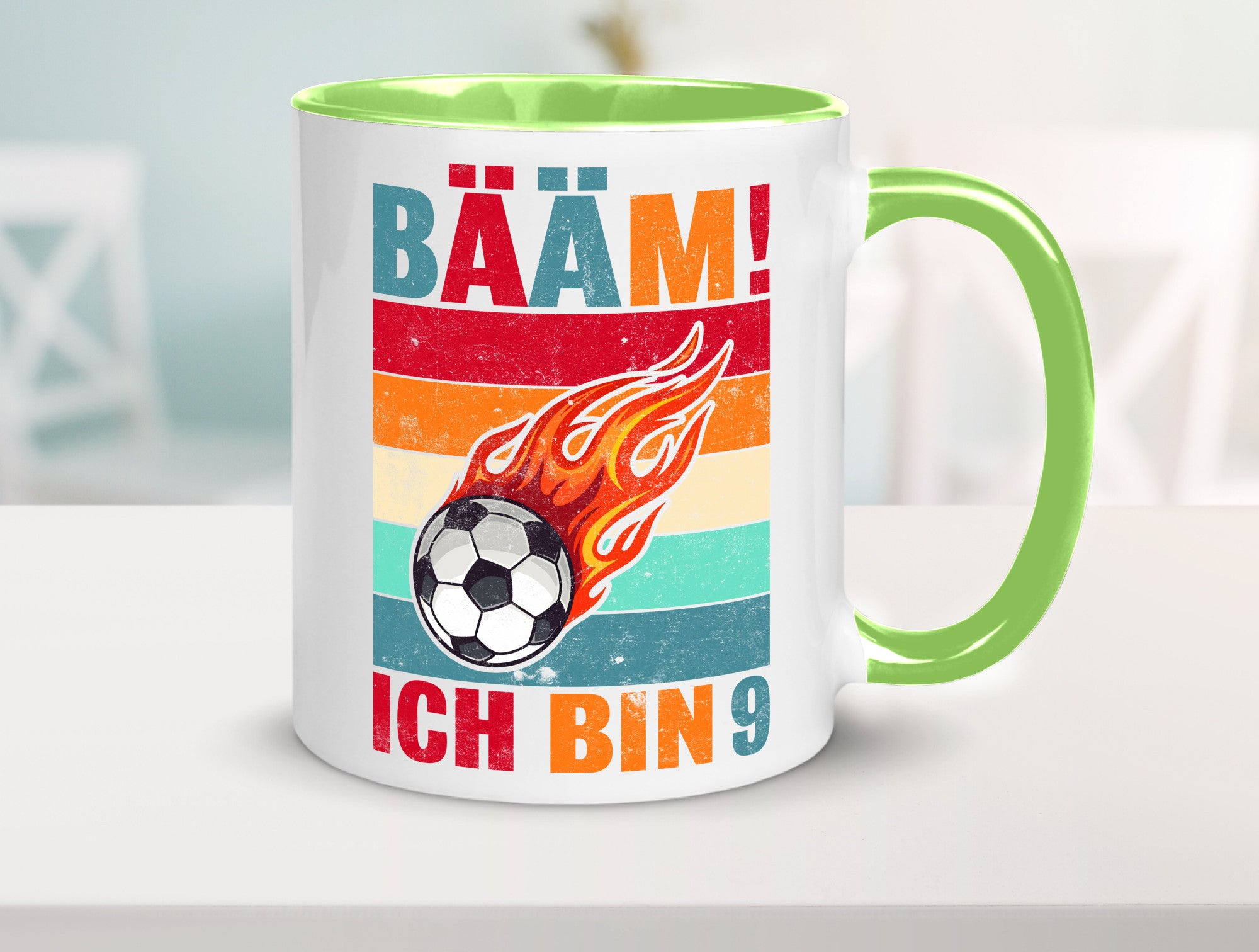 9. Geburtstag | Bääm ich bin 9 Fußball Geschenkidee Humor Tasse
