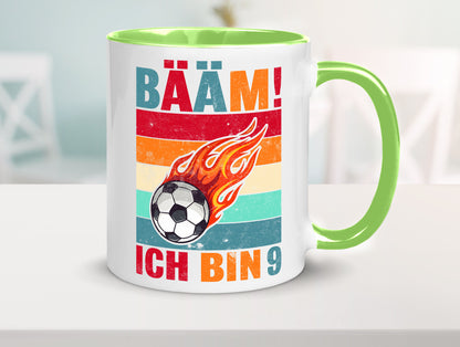 9. Geburtstag | Bääm ich bin 9 Fußball Geschenkidee Humor Tasse