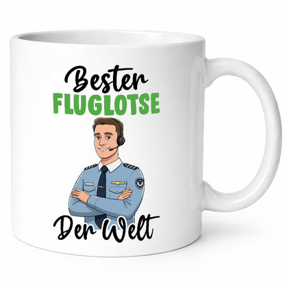 Bester Fluglotse | Flugverkehr Flughafen v2 Geschenkidee Humor Tasse