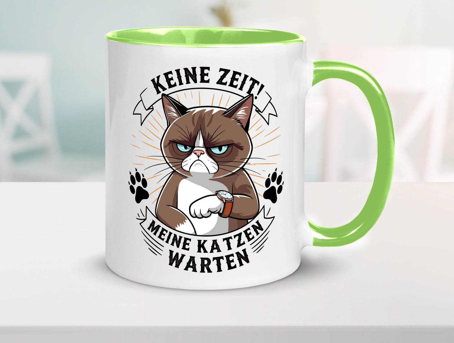 Keine Zeit meine Katzen Warten | Schwarze Katze Geschenkidee Tierliebhaber