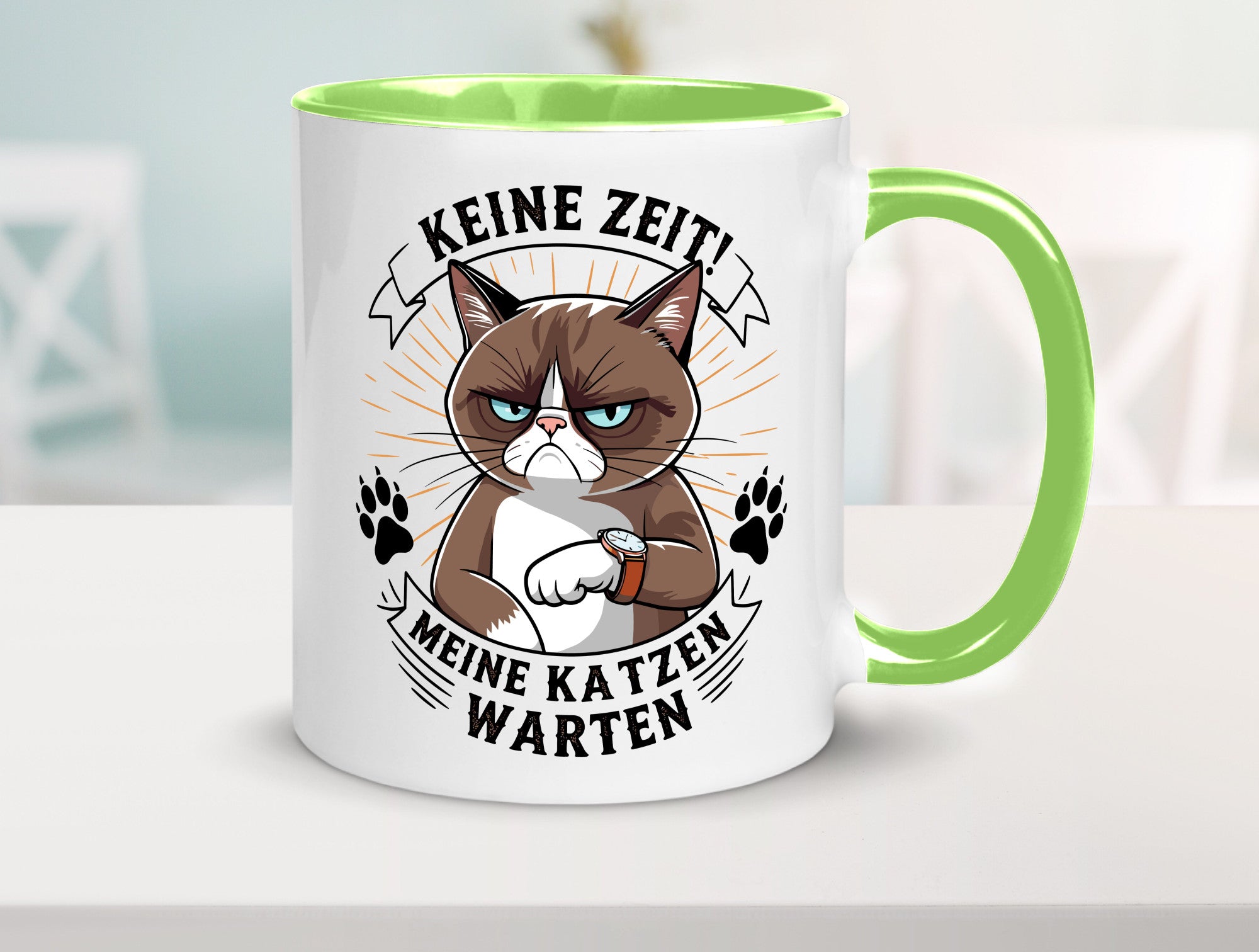 Keine Zeit meine Katzen Warten | Schwarze Katze Geschenkidee Tierliebhaber