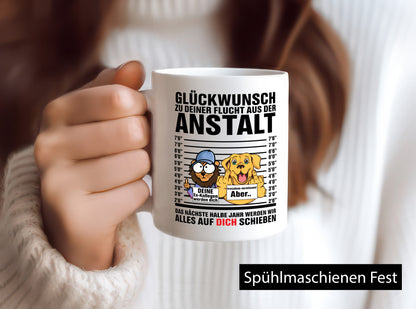 Glückwunsch zu deiner Flucht | Abschiedgeschenk v3 Geschenk Humor Geschenkidee