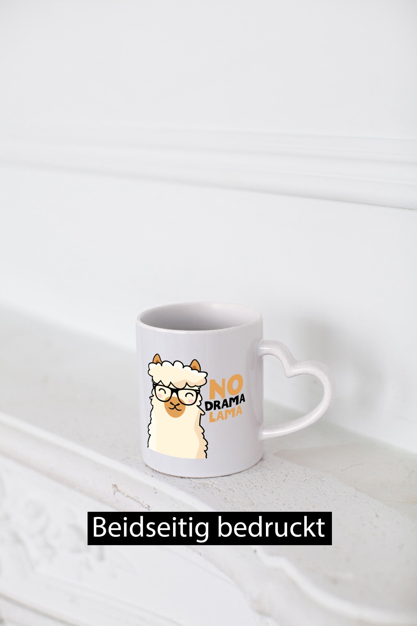 No Drama | Entspannt Lama mit Brille süßer Comic Humor Geschenkidee Tasse