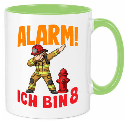 8. Geburtstag | 8 Jahre Feuerwehr Junge lustig Geschenkidee Geschenk Tasse