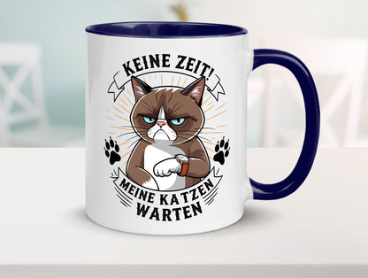 Keine Zeit meine Katzen Warten | Schwarze Katze Geschenkidee Tierliebhaber