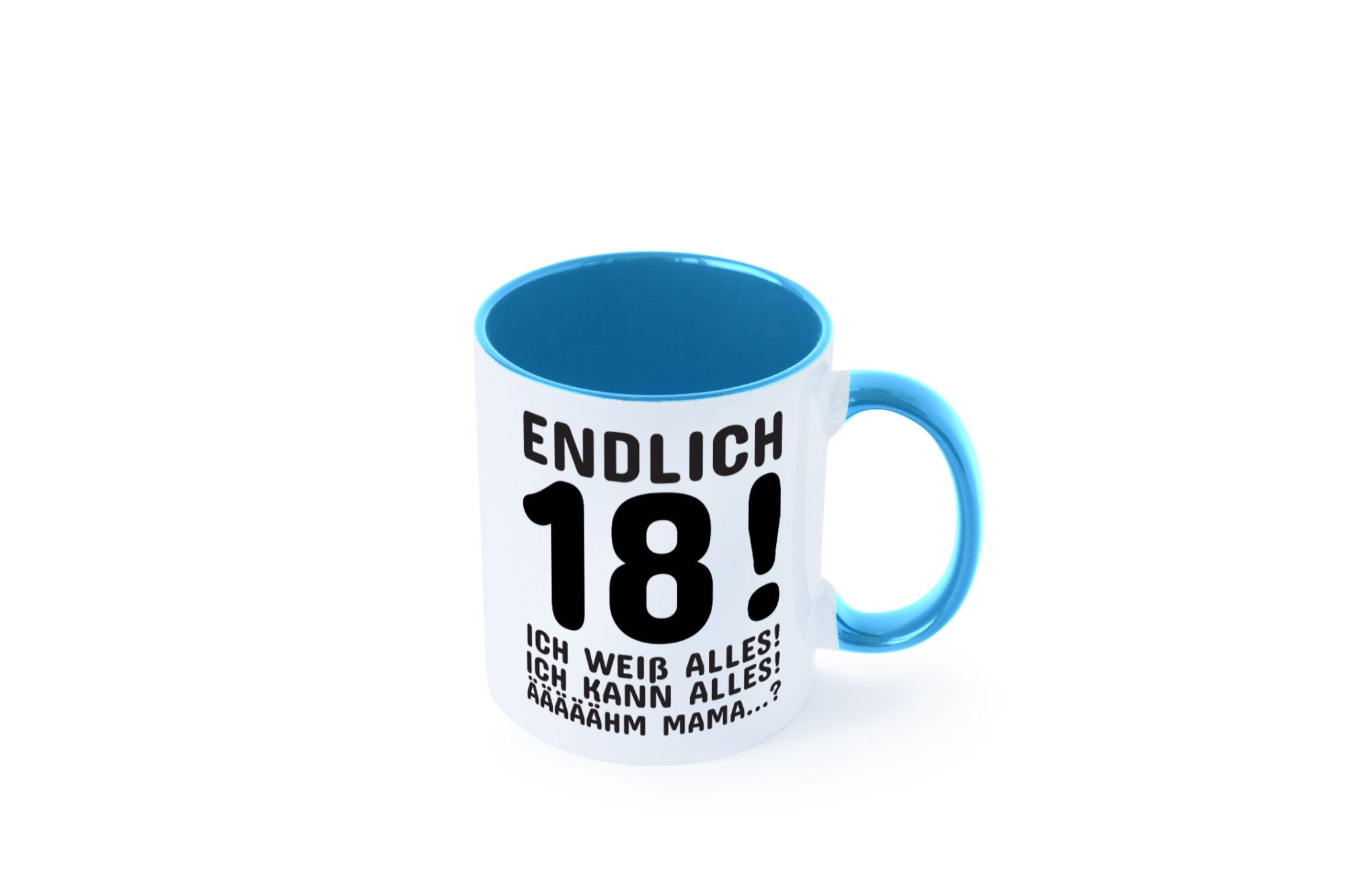 Endlich 18 | Geburtstag Tasse volljährig Erwachsen lustig Geschenkidee Geschenk