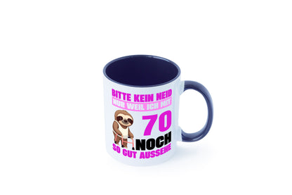 70. Geburtstag | Bitte kein neid Faultier 70 Jahre v2 Humor Geschenkidee Tasse