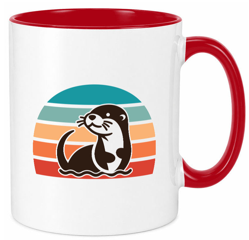 See Otter | Sunset Retro Vintage Natur lustiger Spruch Geschenk Humor Tasse