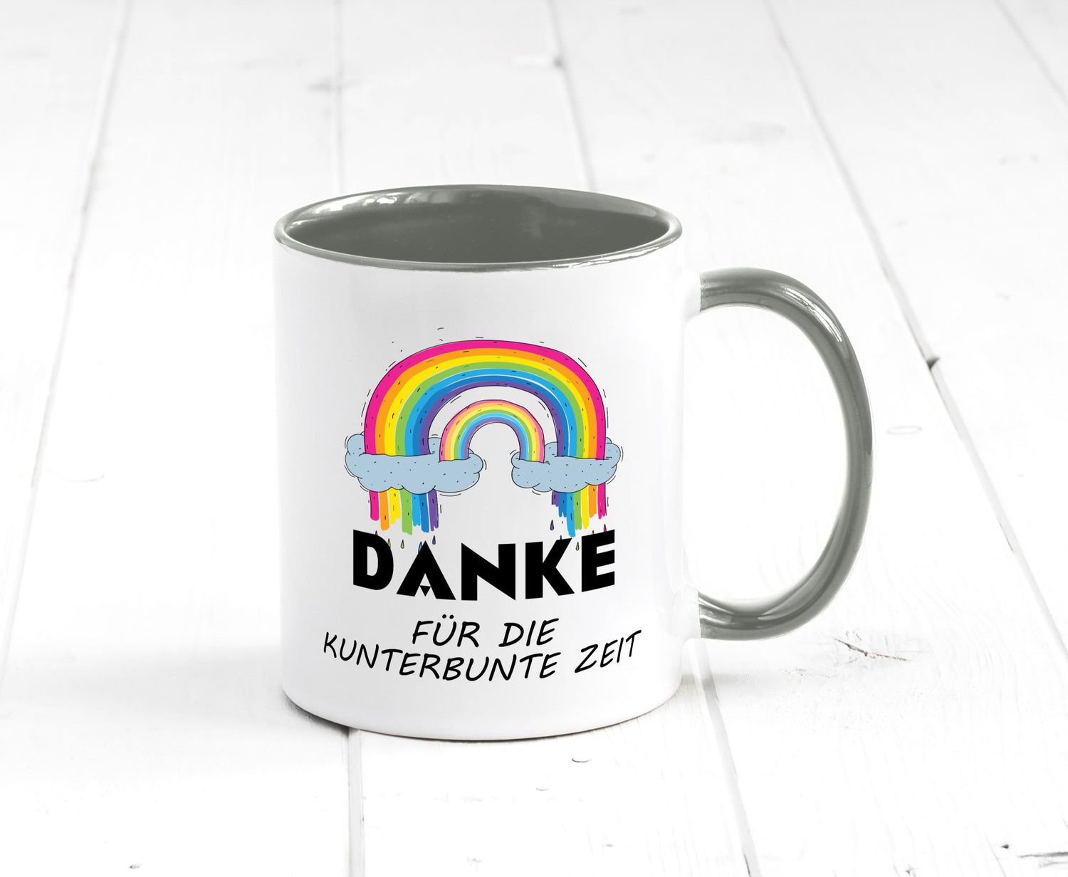 Danke für die Kunderbunte Zeit | Regenbogen lustiger Spruch Geschenk Humor