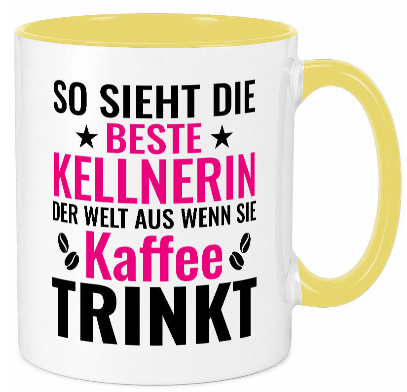 Kaffee trinkt: Kellnerin | Beruf kellnern Bedienung Humor Arbeit Kollegen Büro