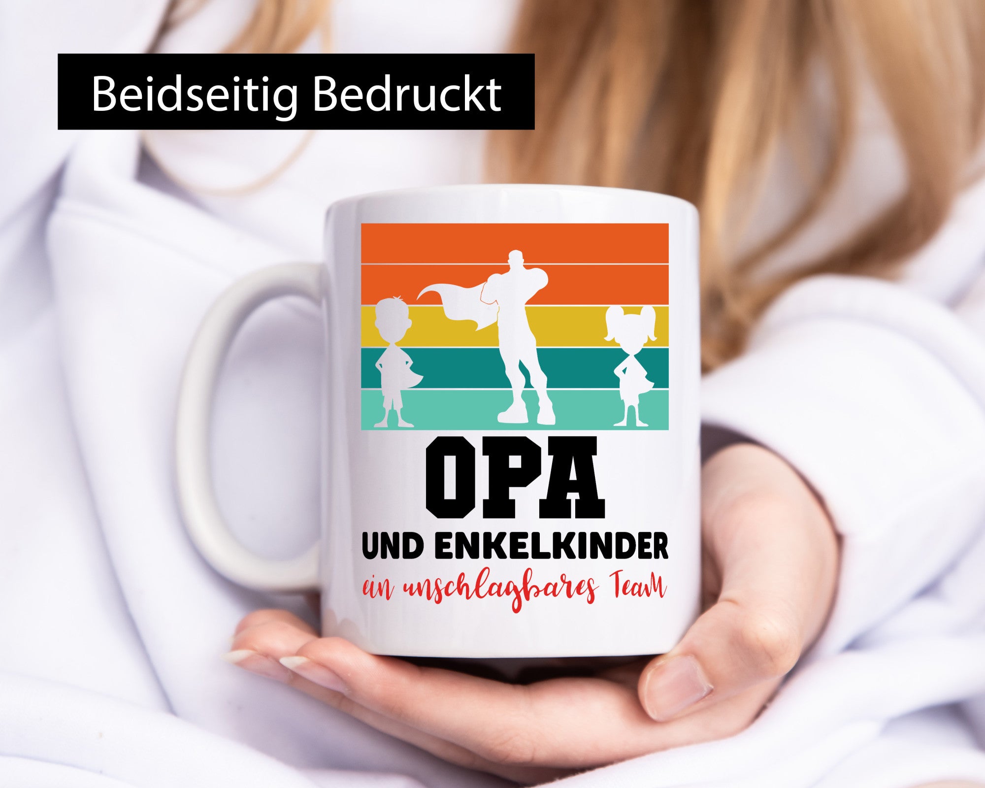 Opa und Enkelkinder ein unschlagbares Team Geschenkidee Familie Humor Tasse