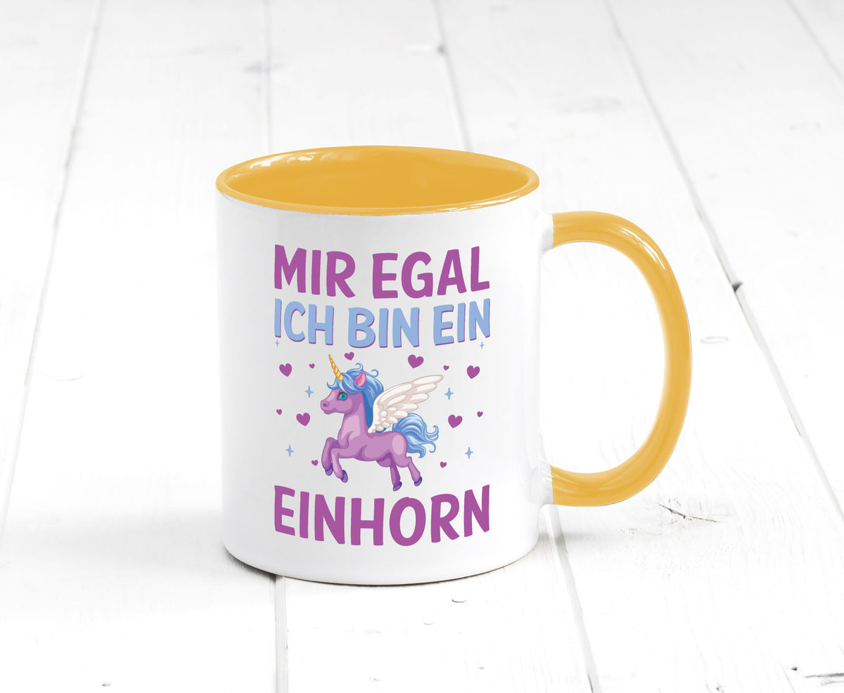Mir egal, ich bin ein Einhorn| Herzen Geschenkidee Humor Tasse