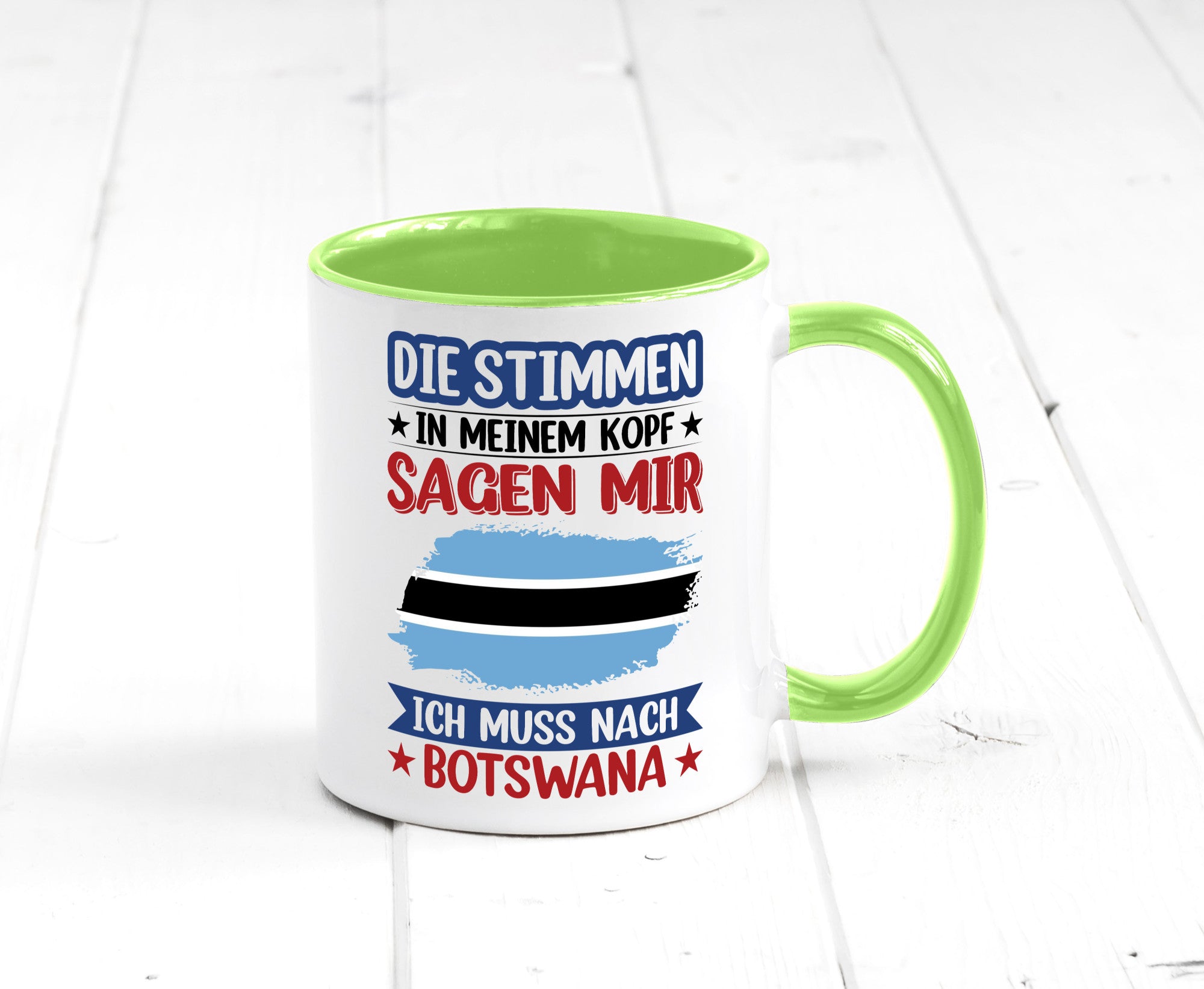 Botswana | Urlaub Stimmen in meinem Kopf Traumland Geschenkidee Humor Tasse