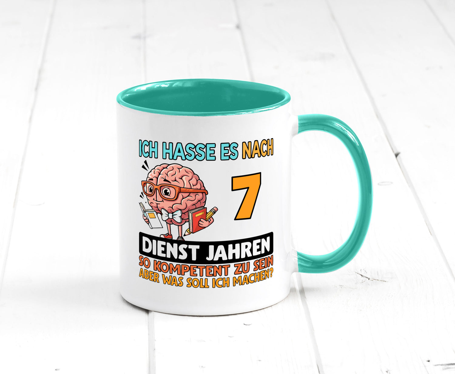 7 Dienstjahre | Arbeit Kompetent lustig Kollegen Büro Geschenk Tasse
