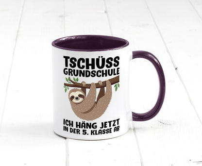 Tschüss Grundschule ich häng jetzt in der 5. Klasse ab Humor Geschenkidee Tasse