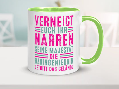 Verneigt euch: Bauingenieurin | Ingenieurin Geschenkidee Humor Tasse